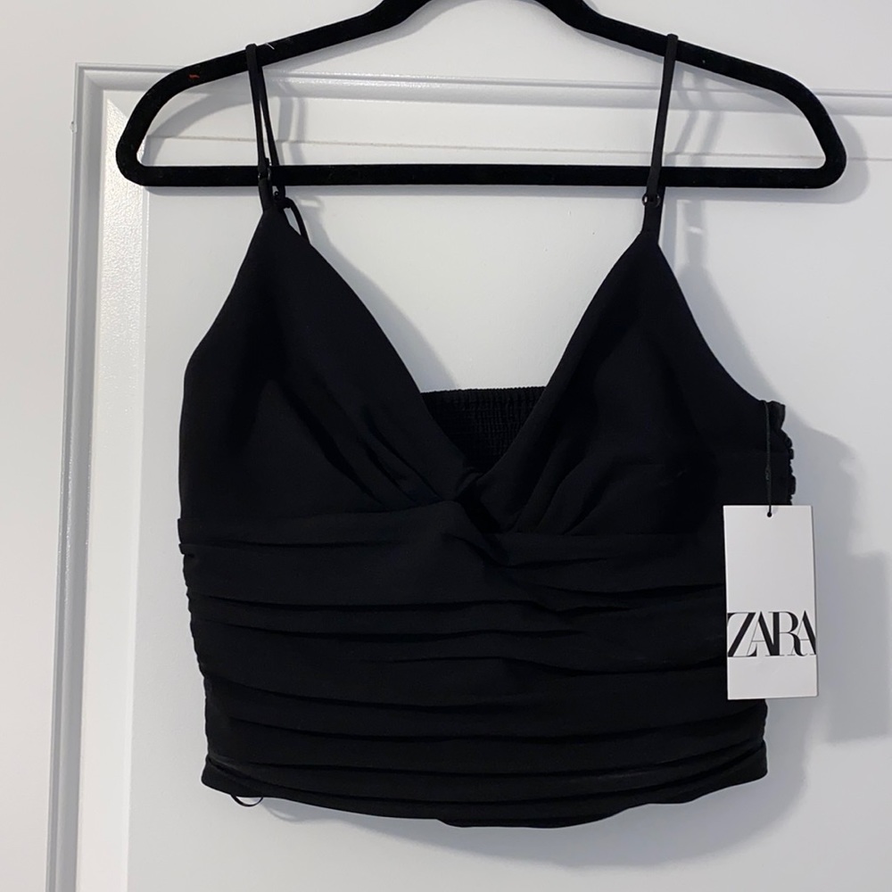 ZARA black crop top